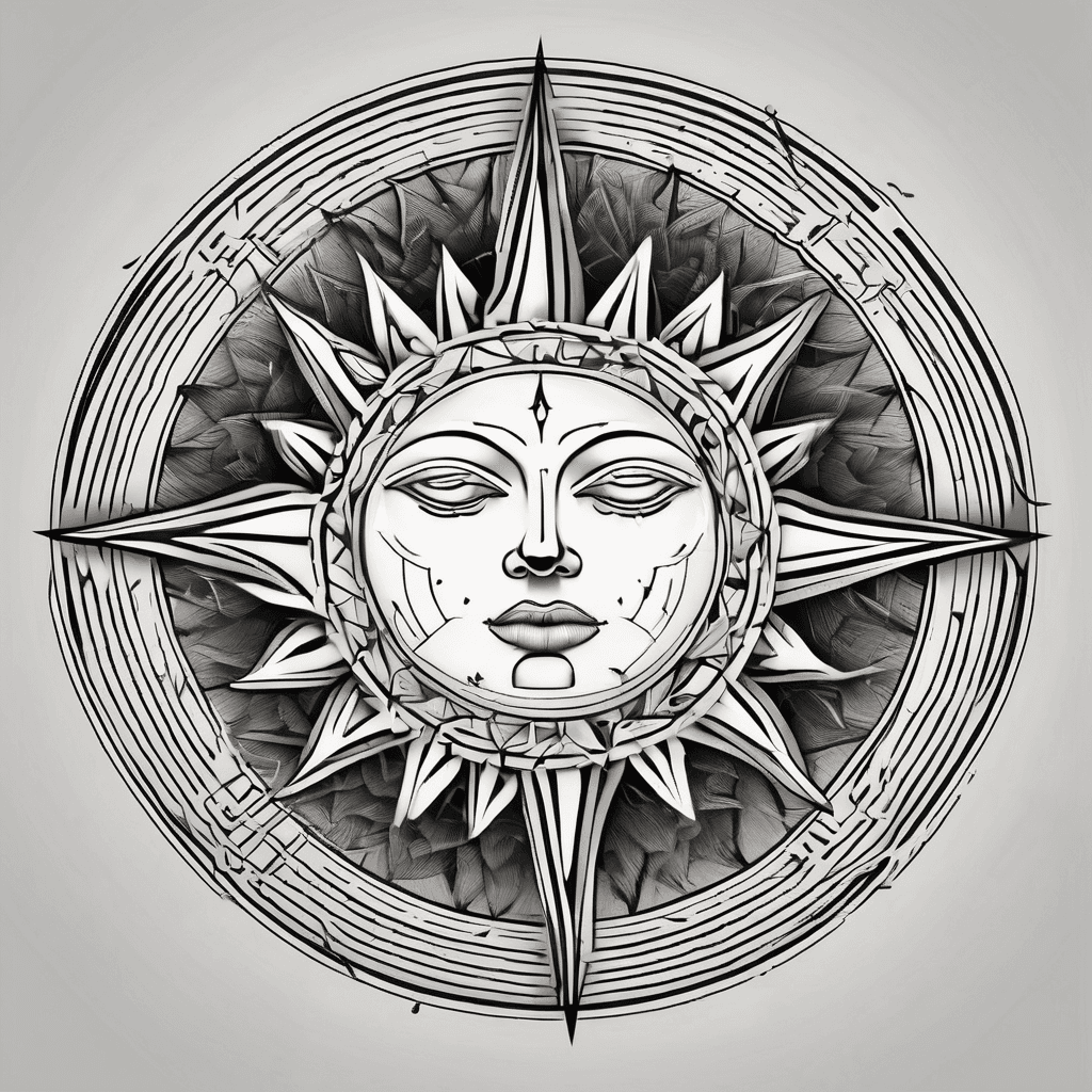 a minimalist sun with a geometric center