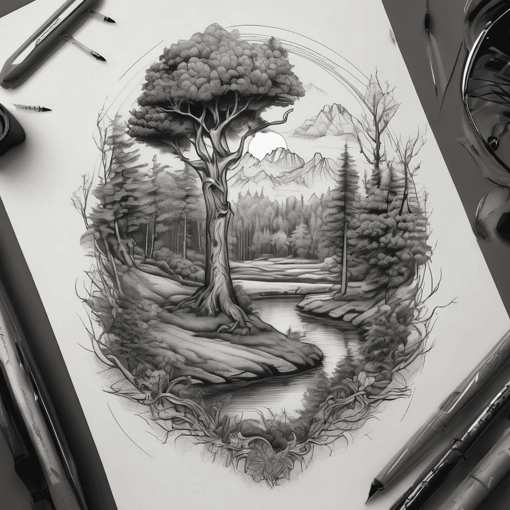Magical forest with golf course