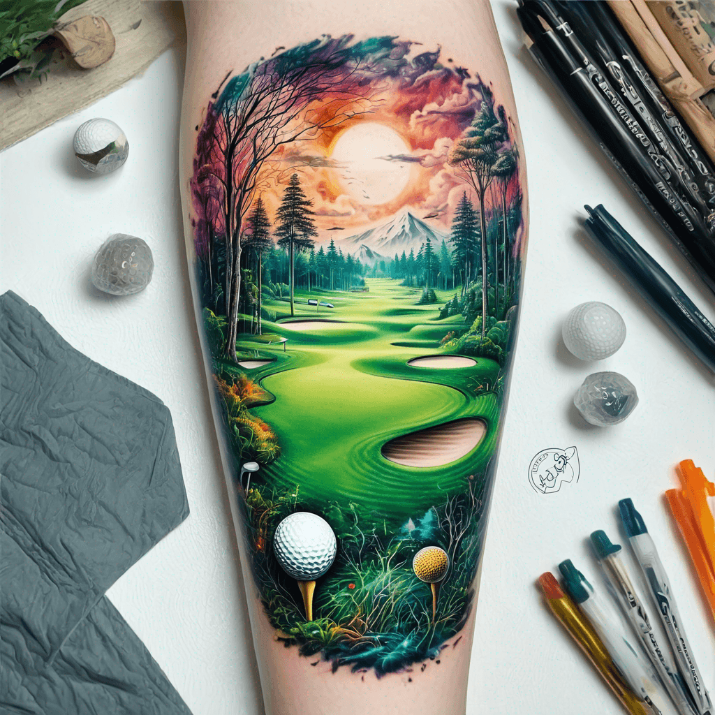 Mystical golf course in the forest