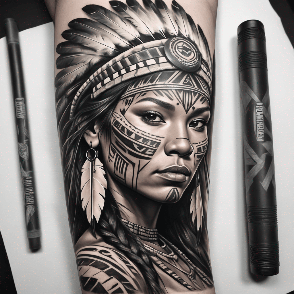 "Strong Indigenous female figure."