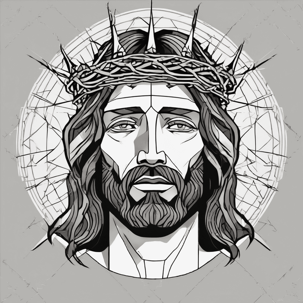 Jesus with a crown of thorns on his head