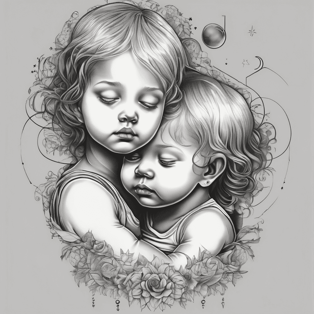 baby twins with mom and moon stars