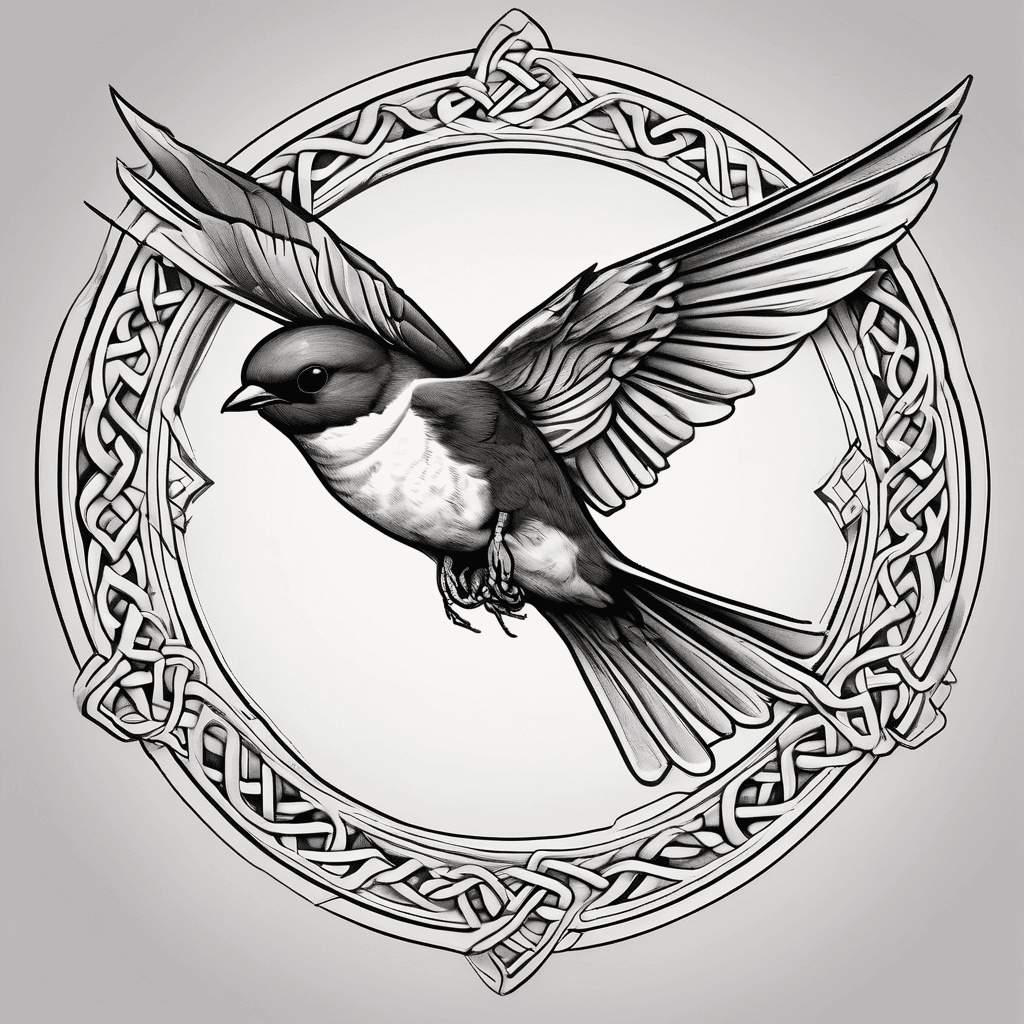 Celtic soaring western house Martin in flight