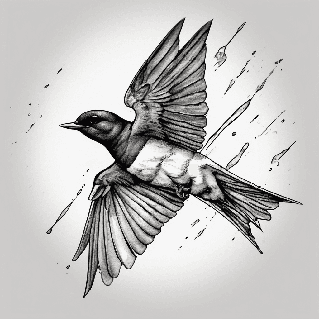 Flying western house martin