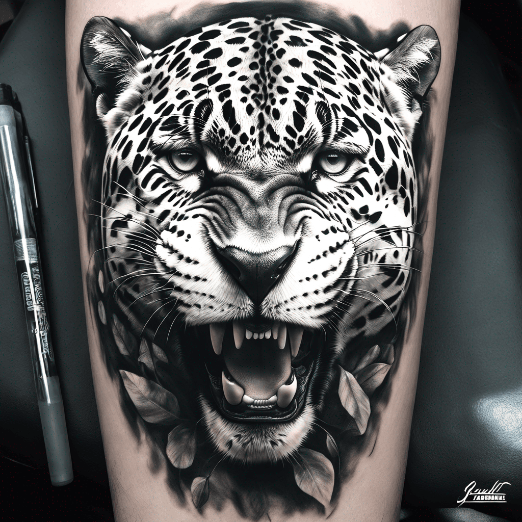 A hyper realistic jaguar portrait