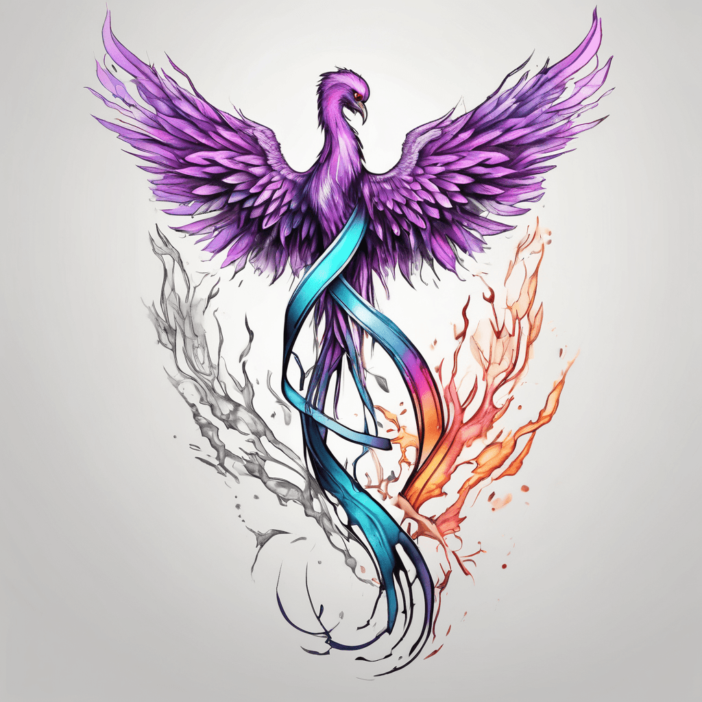soft phoenix with cancer awareness ribbon