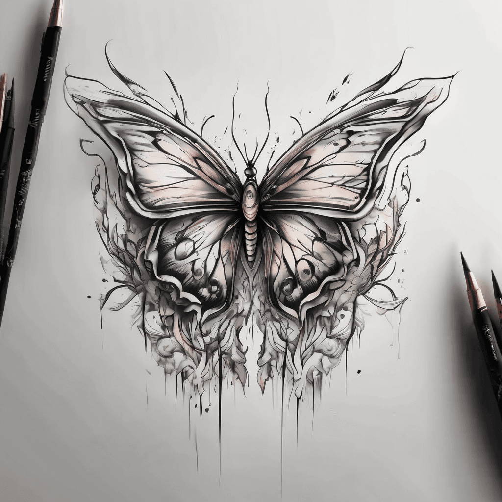 soft butterfly mixed with phoenix