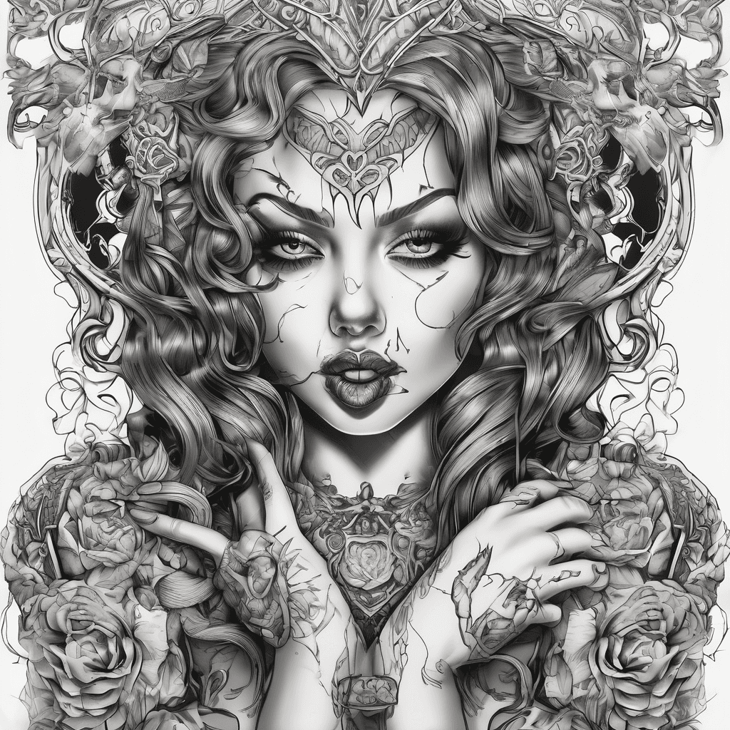 black shaded, gothic, female, eatting a heart