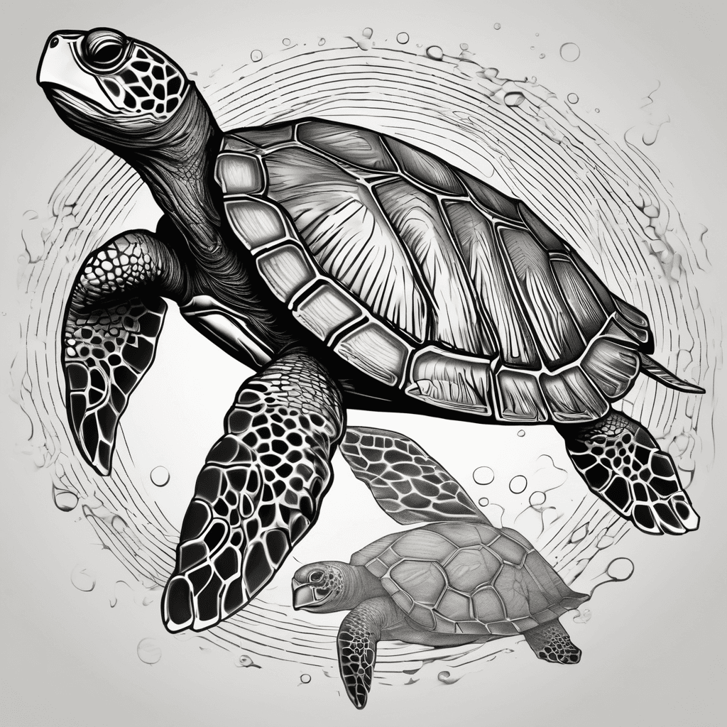 a turtle swimming