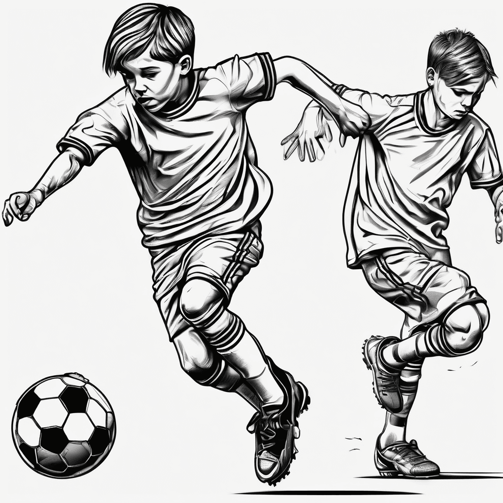 A kid playing football