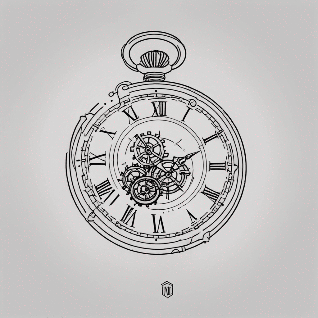 round pocket watch with gears