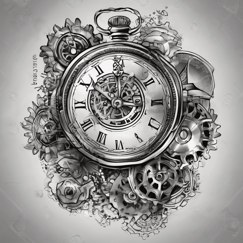 pocket-watch with gears