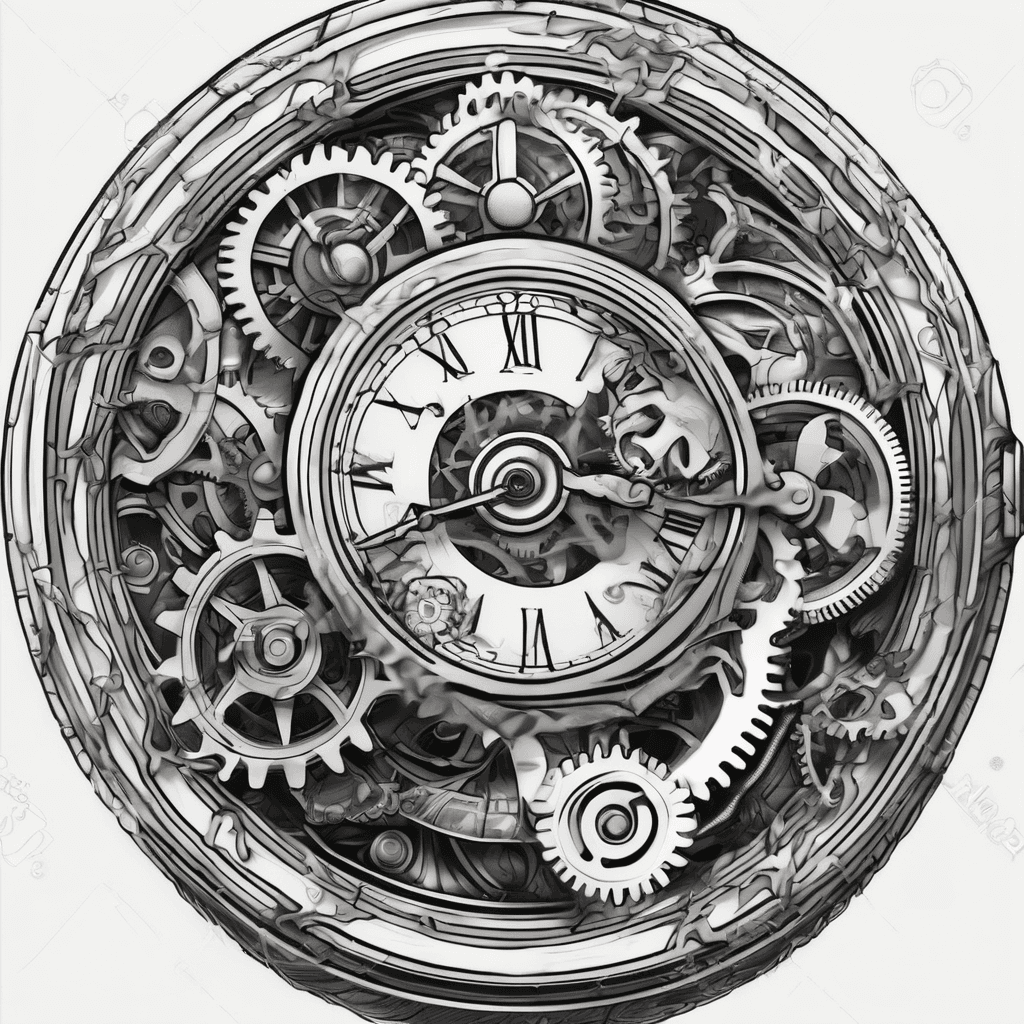 pocket-watch with real gears