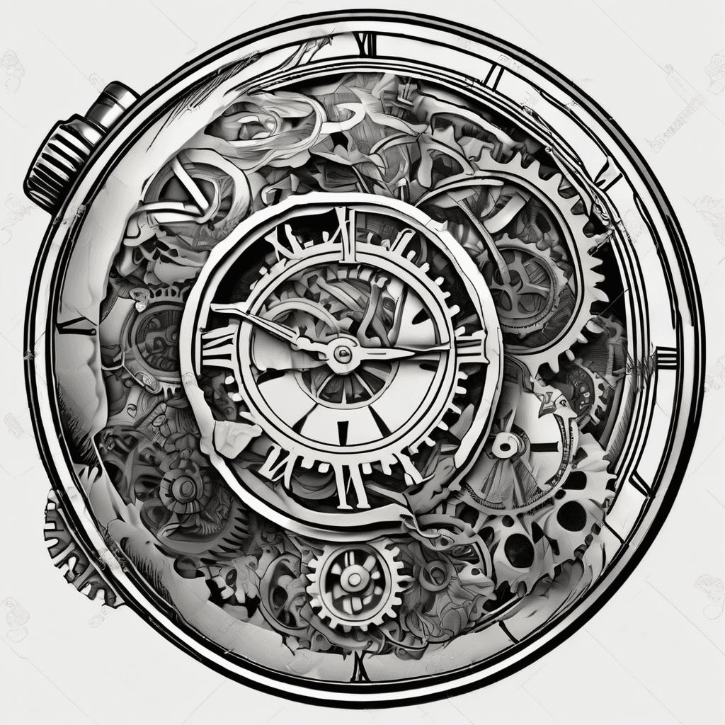 pocket-watch with real gears