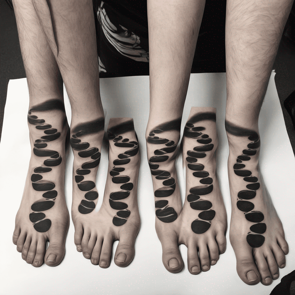 5 footprints in a row outlines
