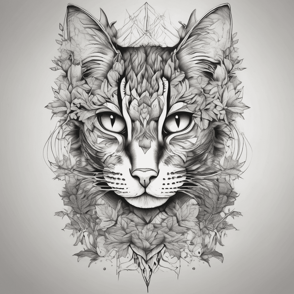 mystic style, mystic cat in a forest