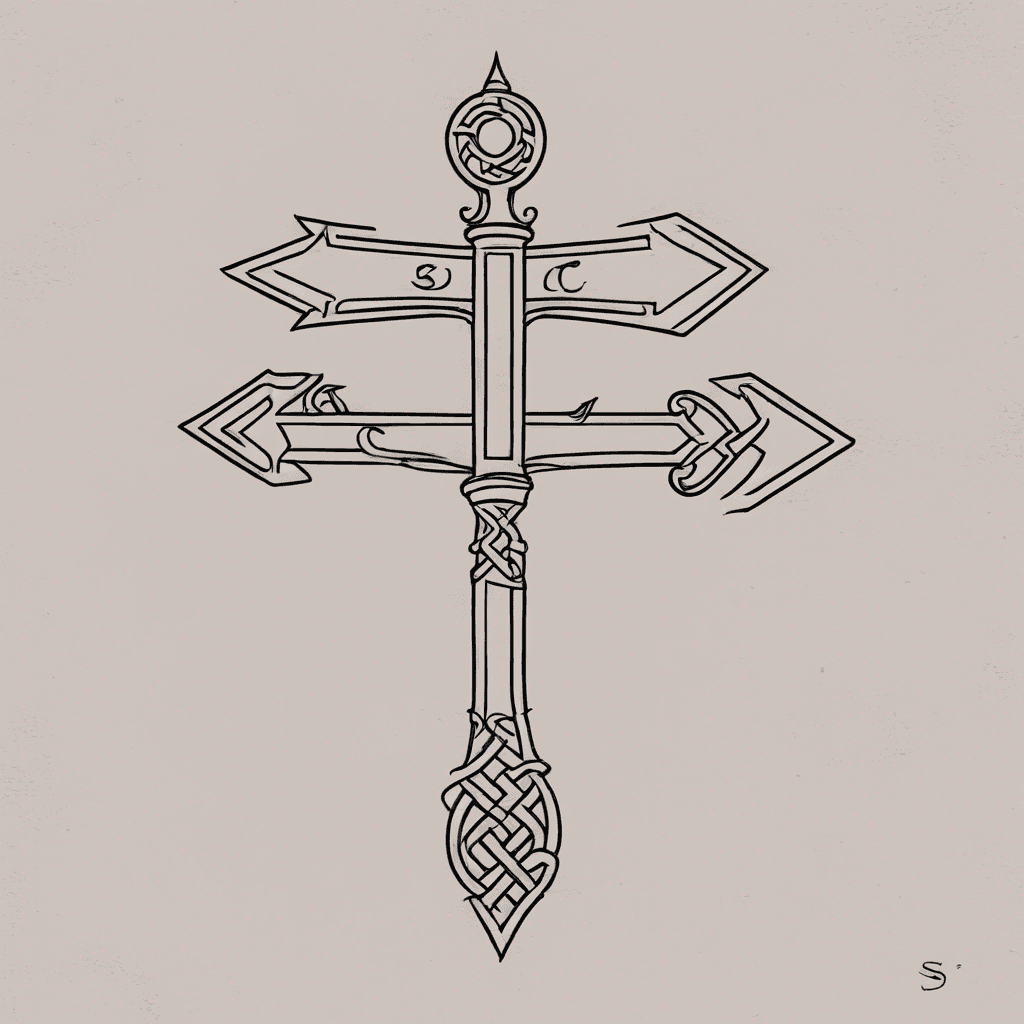 A old fashioned signpost. Victorian era, but with Celtic or nordic elements.