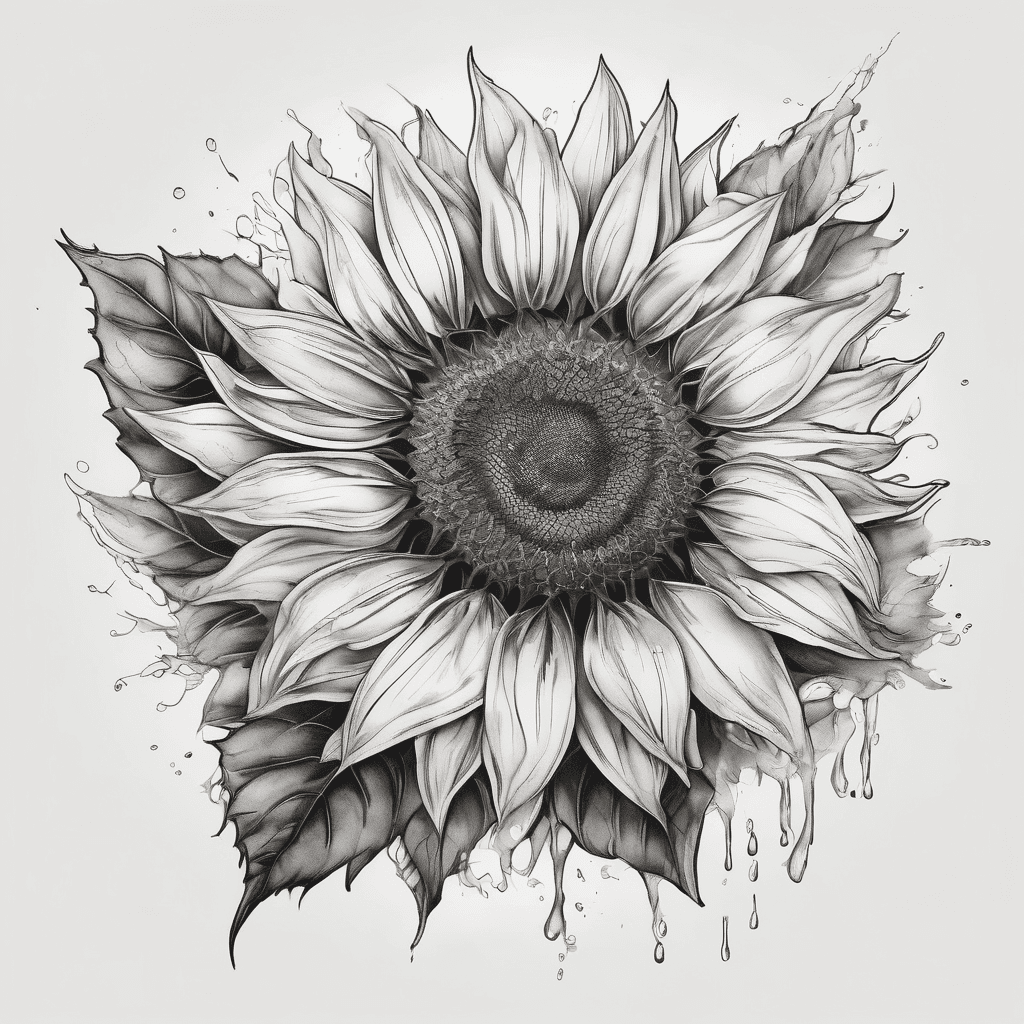 Delicate sunflower with a sun