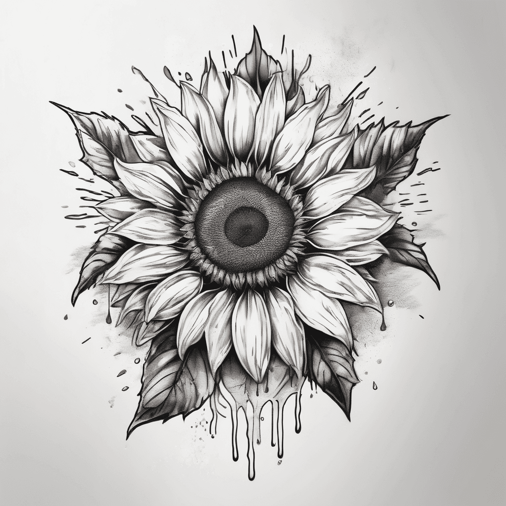 Half sun half sunflower