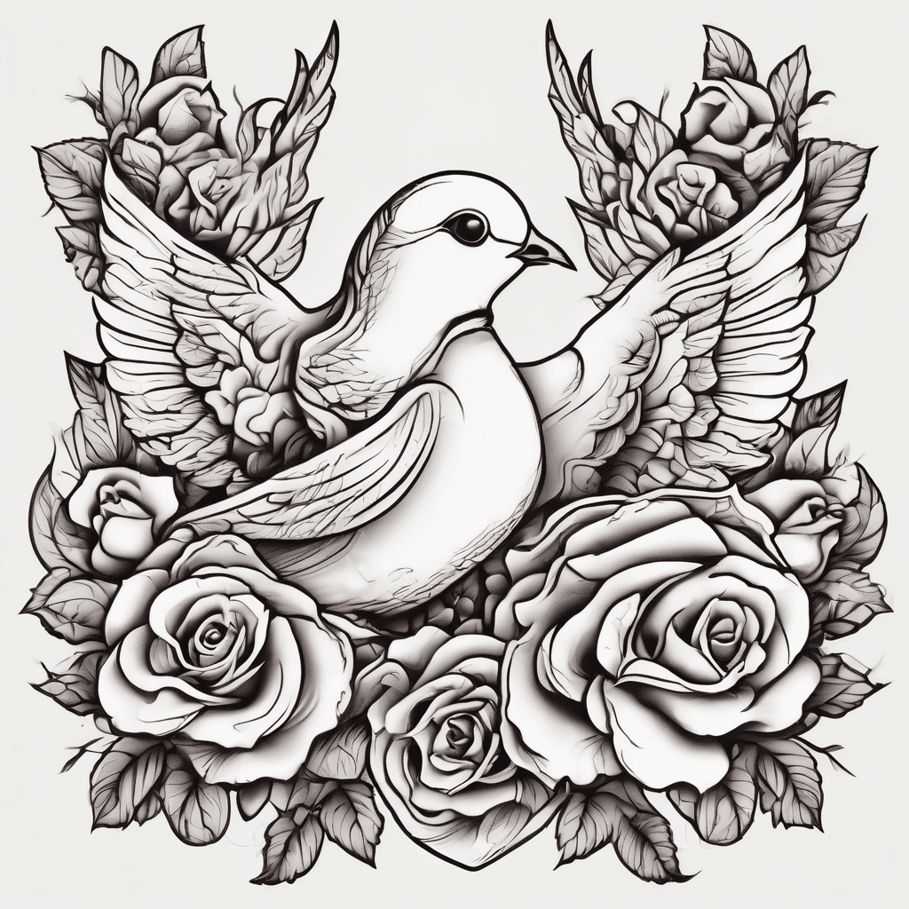 Small dove with heart