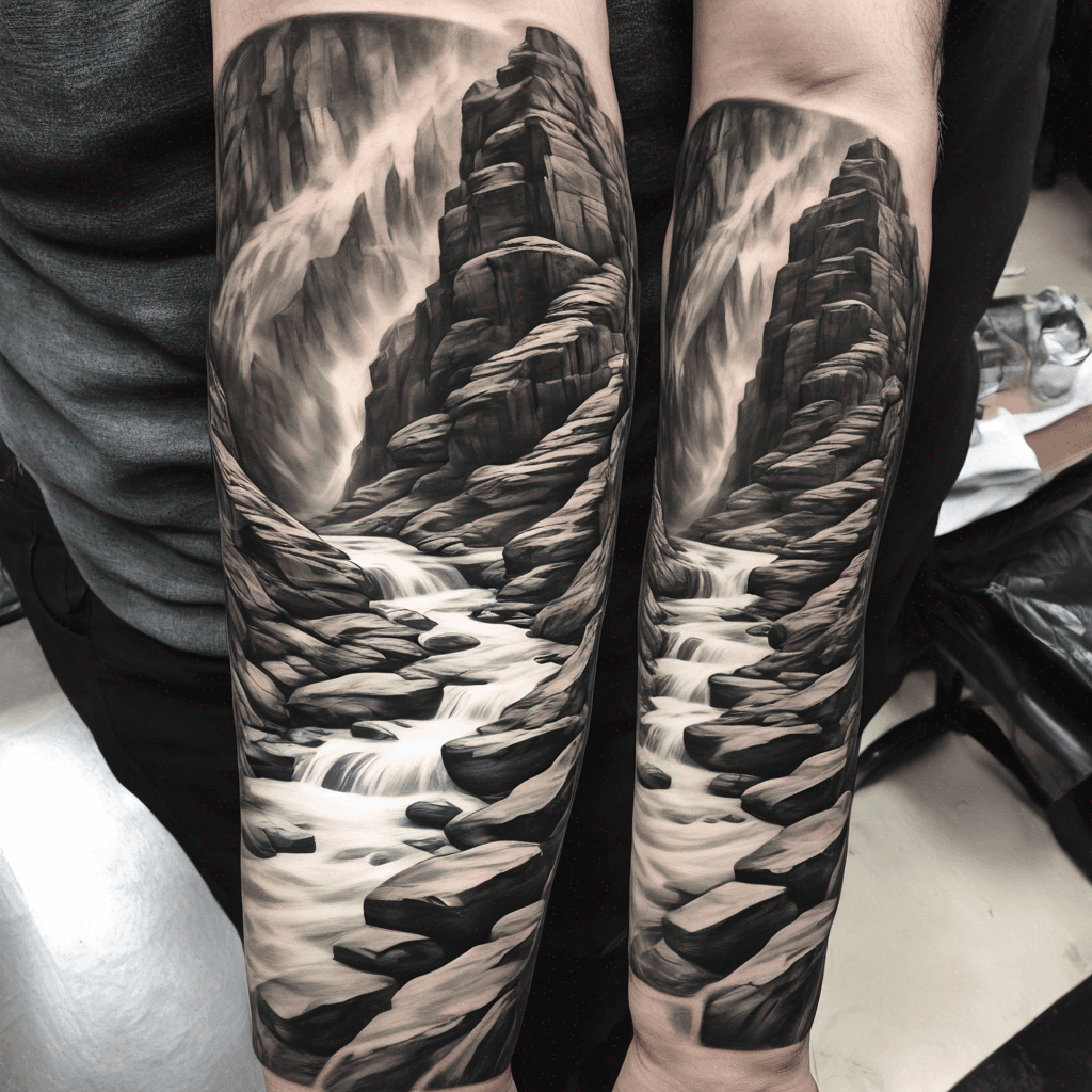 Lower sleeve canyon with rapids winter