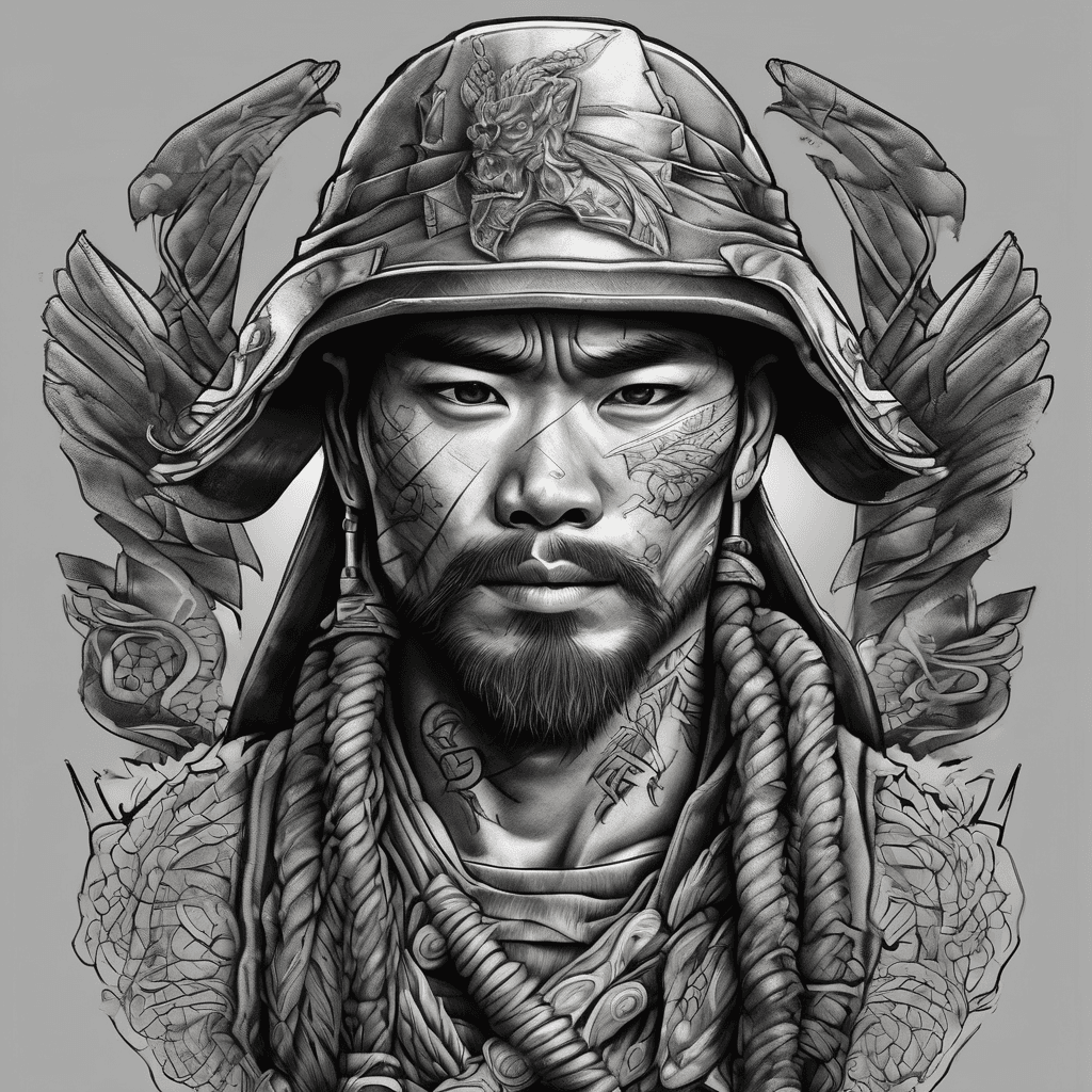 Inner forearm tattoo : vietcong warrior