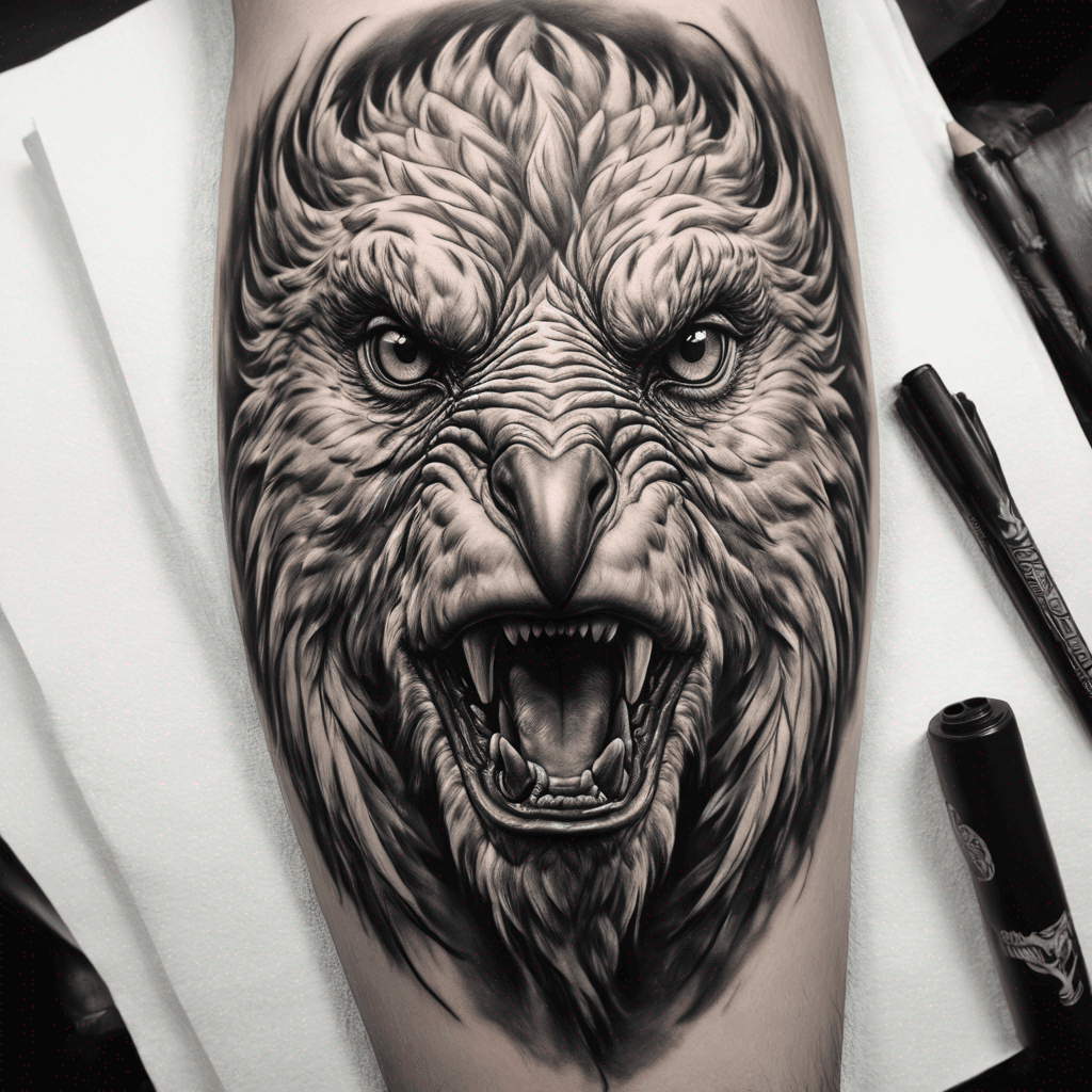 face of griffin creature
