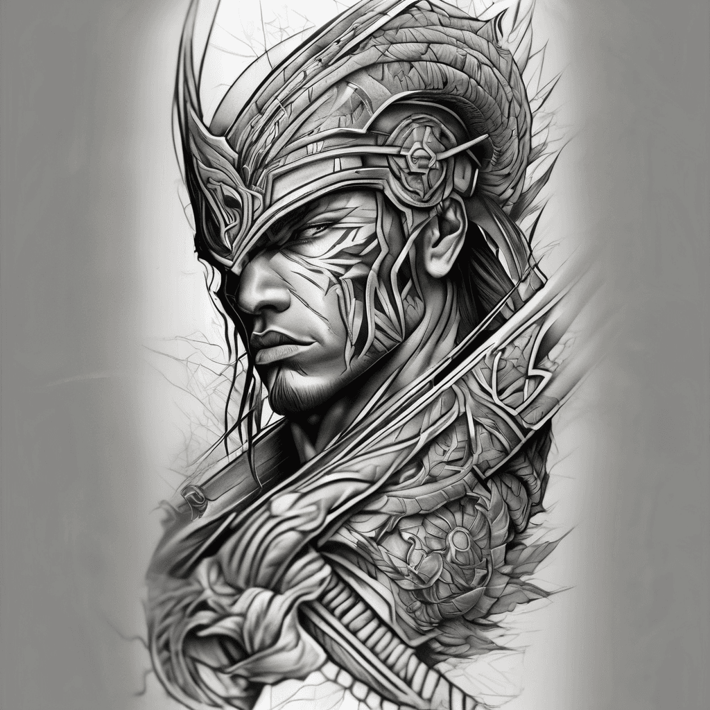 Inner forearm tattoo : warrior
