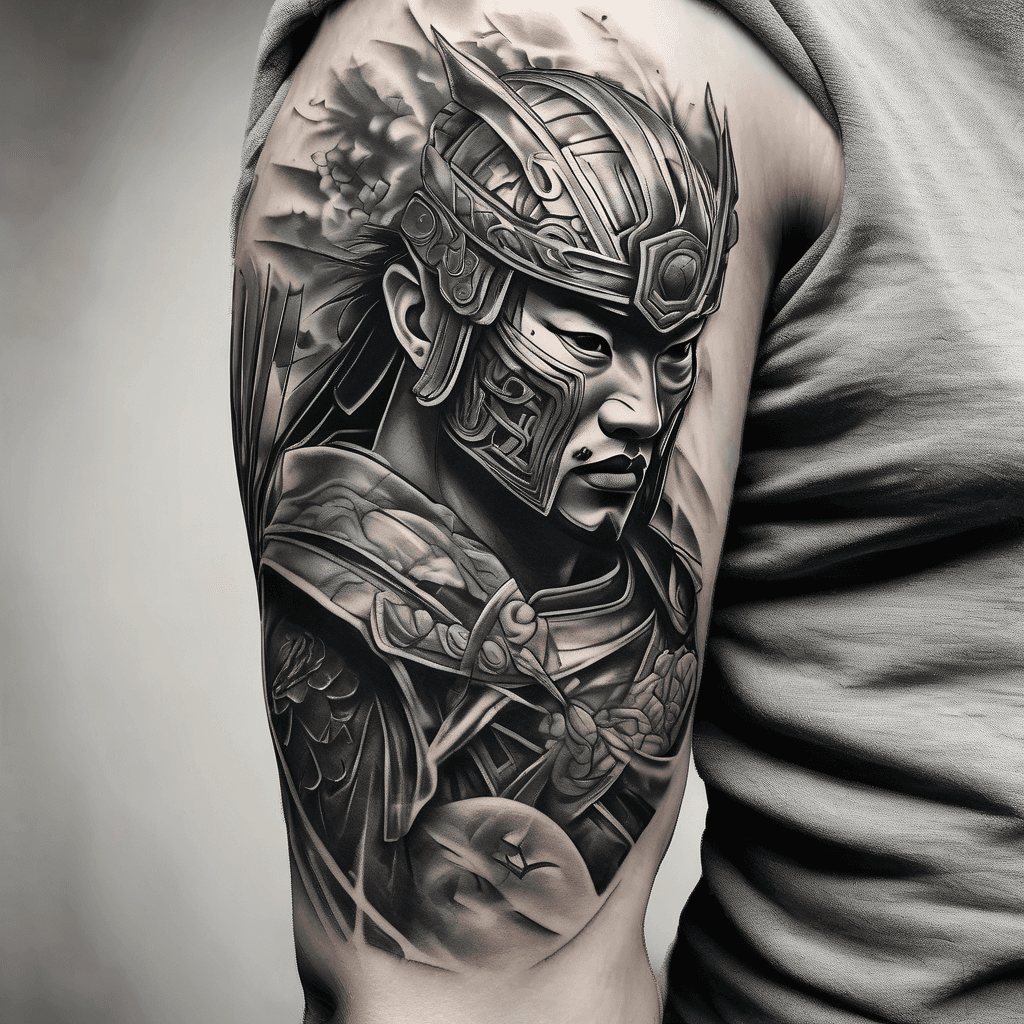 Inner forearm tattoo : Japanese warrior