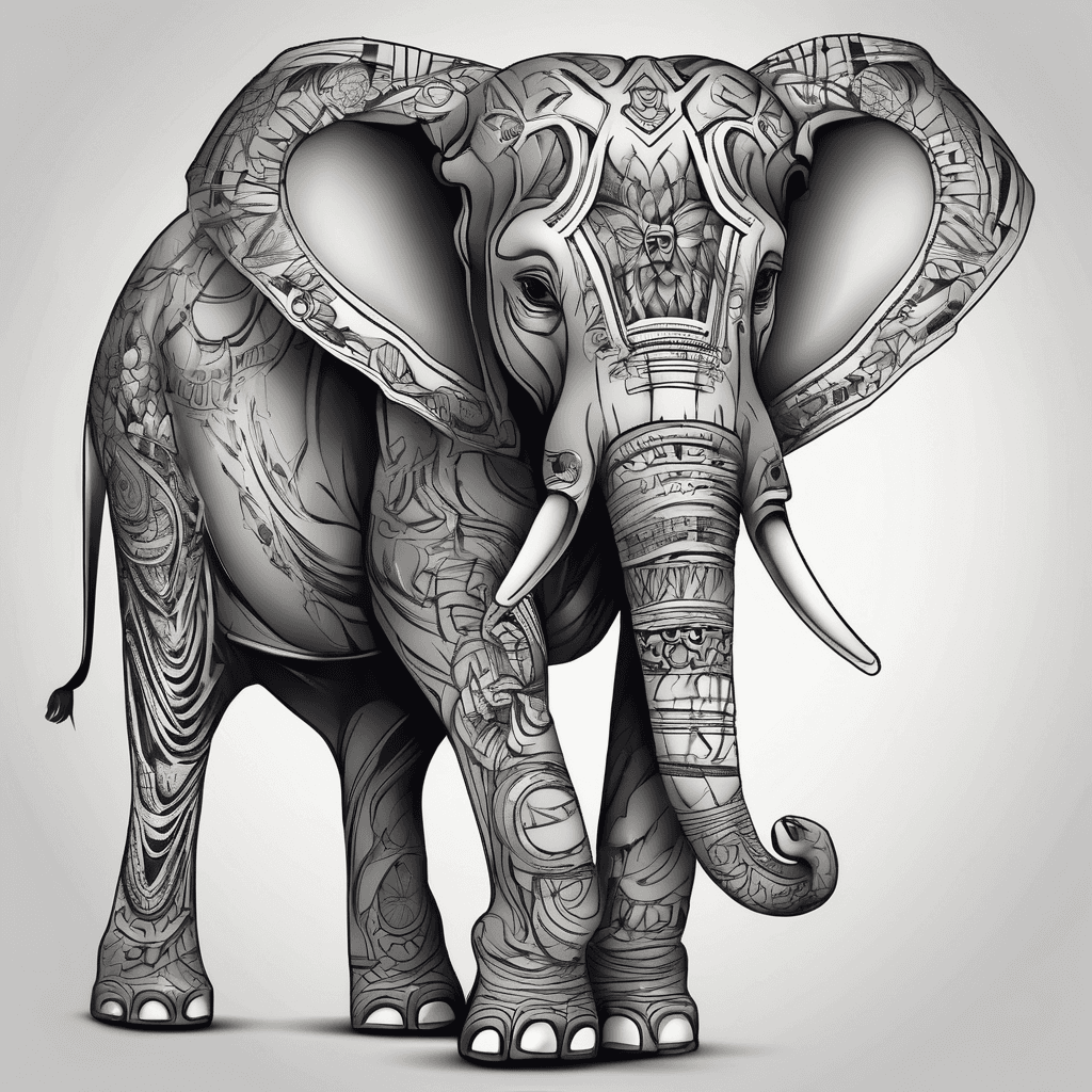 Elephant on inside of leg