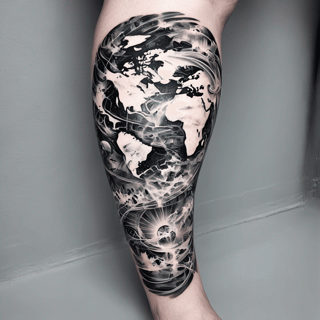 wrap around calf, world map