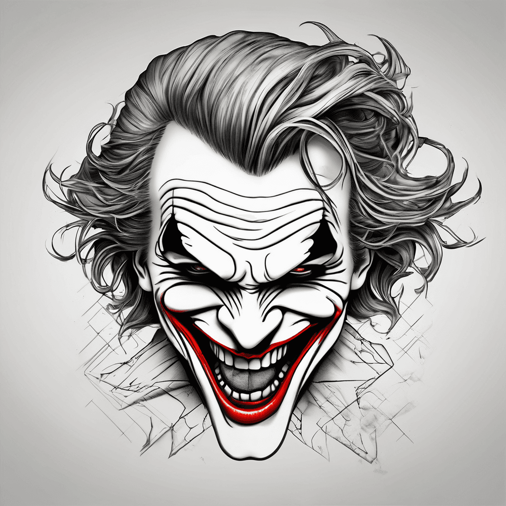 Joker from batman with just the smile, color lips and haha in teeth