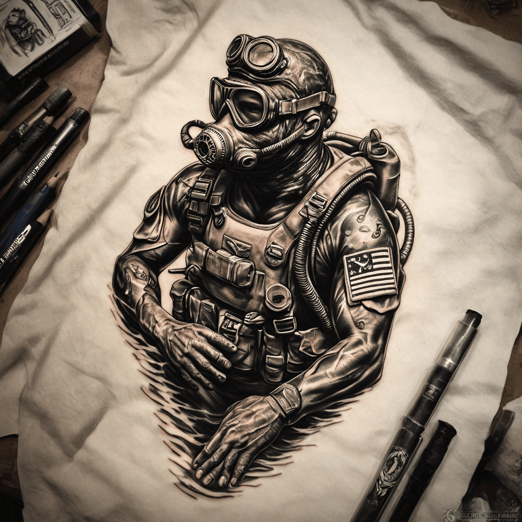 US Navy udt Seal frogman diver Triedit. Insignia.