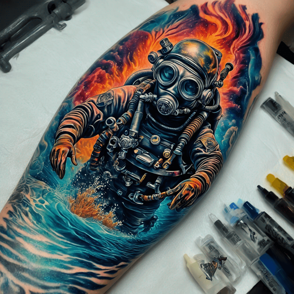 US Navy udt diver color gun