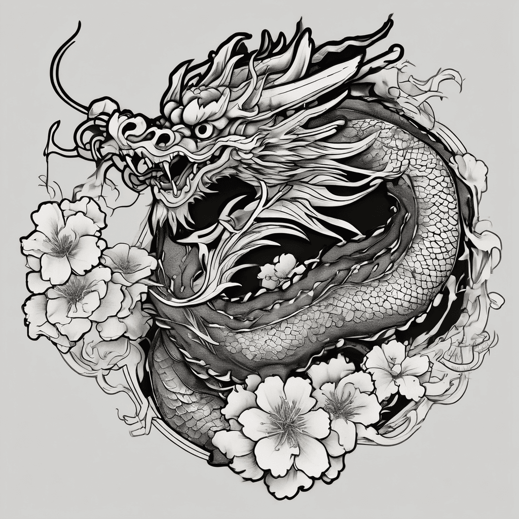 Japanese dragon. for cover up on chest.