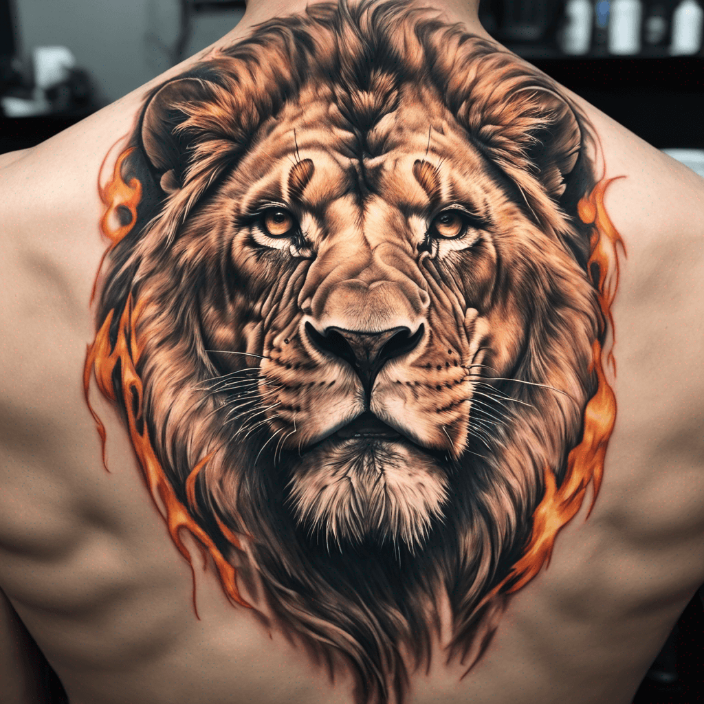lion with water fire