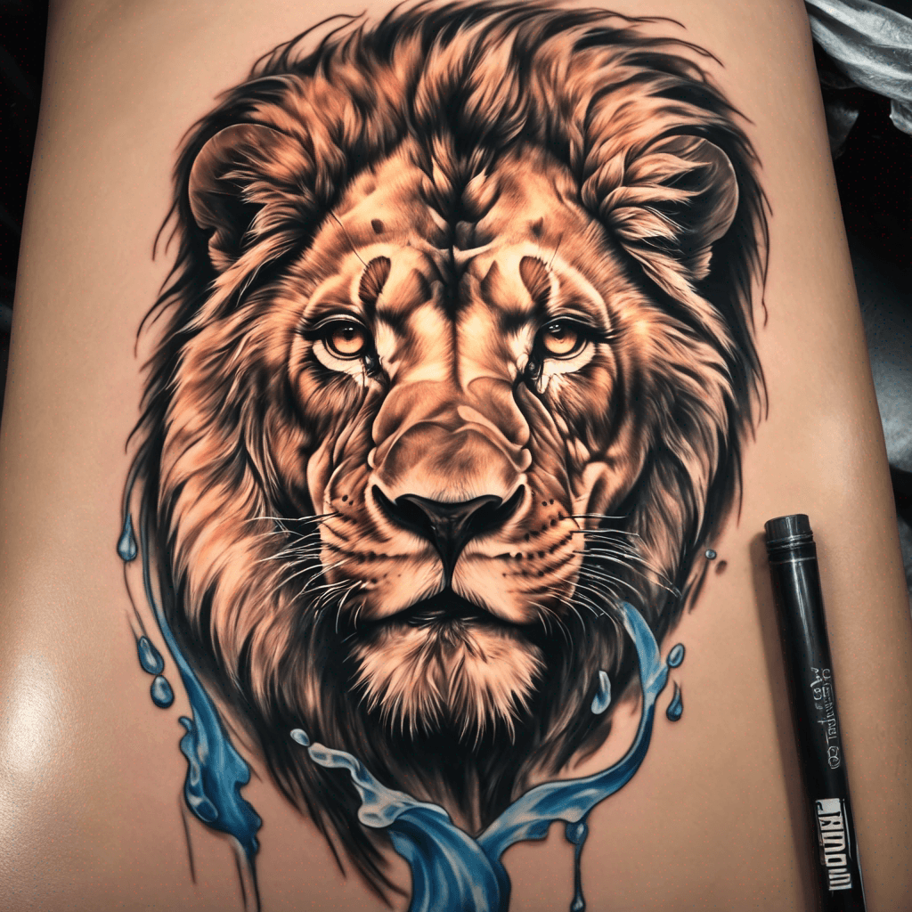 lion with water fire