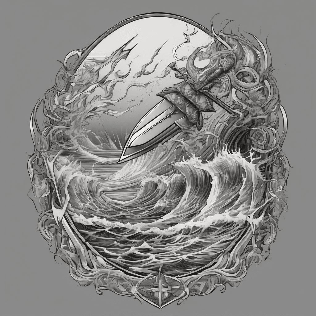 Ocean Surf More colors And body Tone full body Neptune with three pointed Trident Spear.
