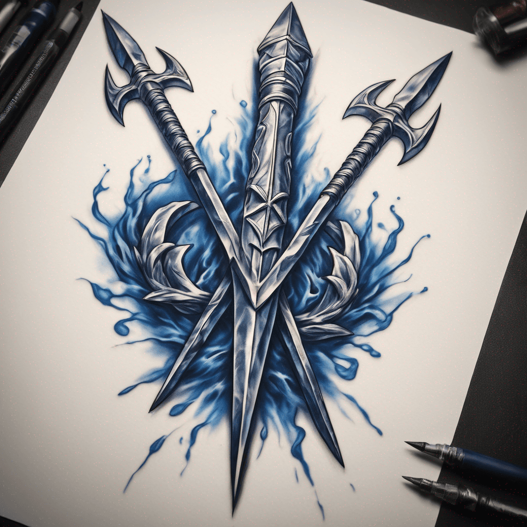 a three pointed navy Trident Spear