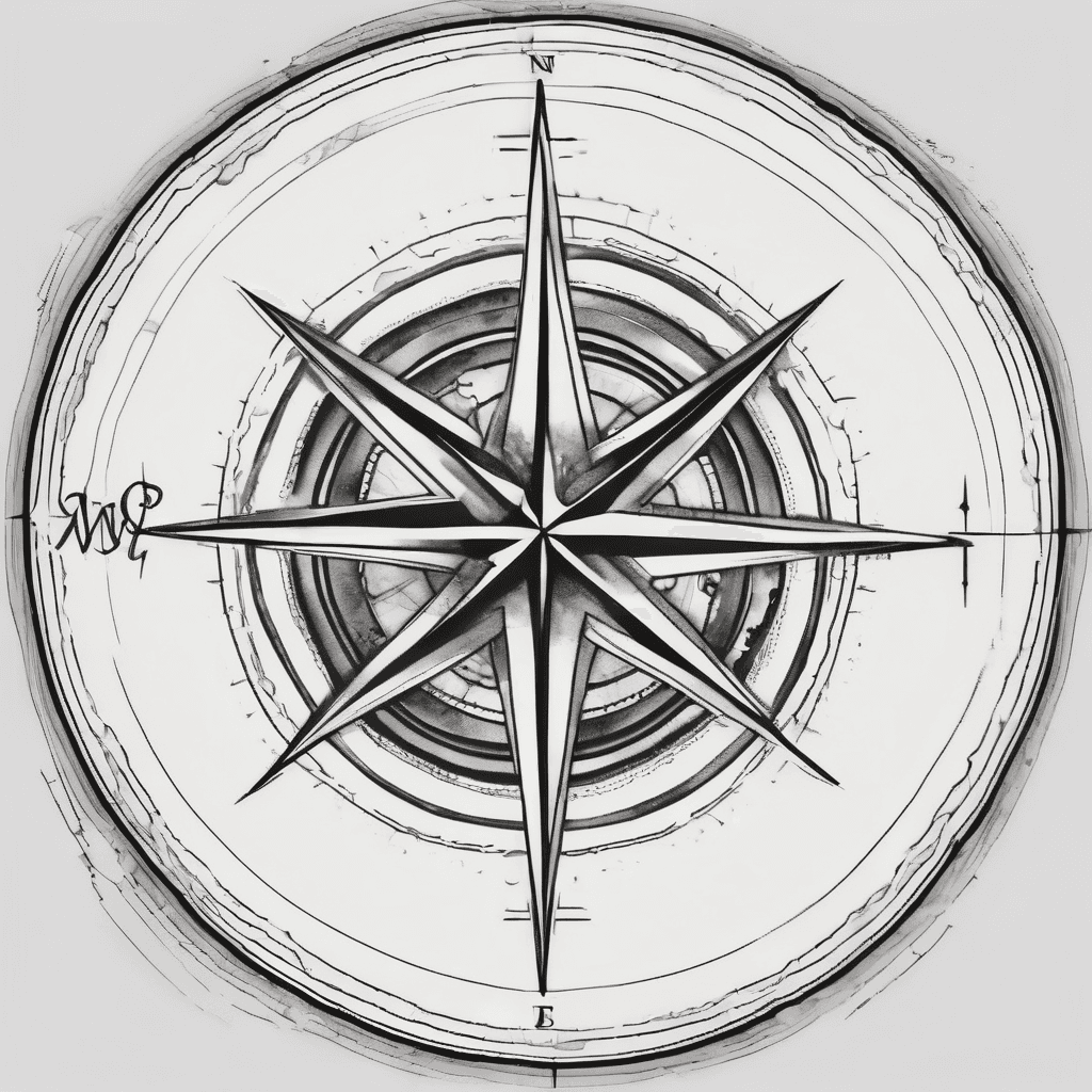 Thin line compass