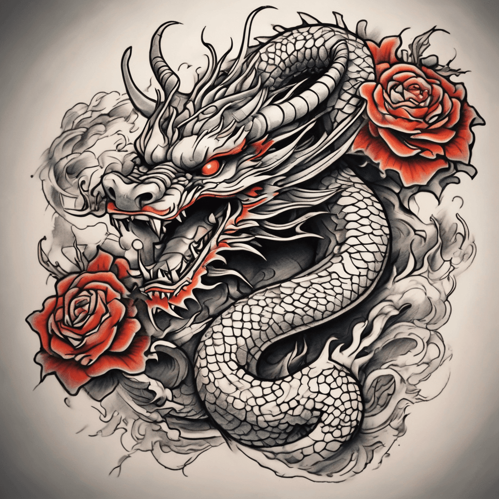 Japanese dragon down my arm and breathing fire