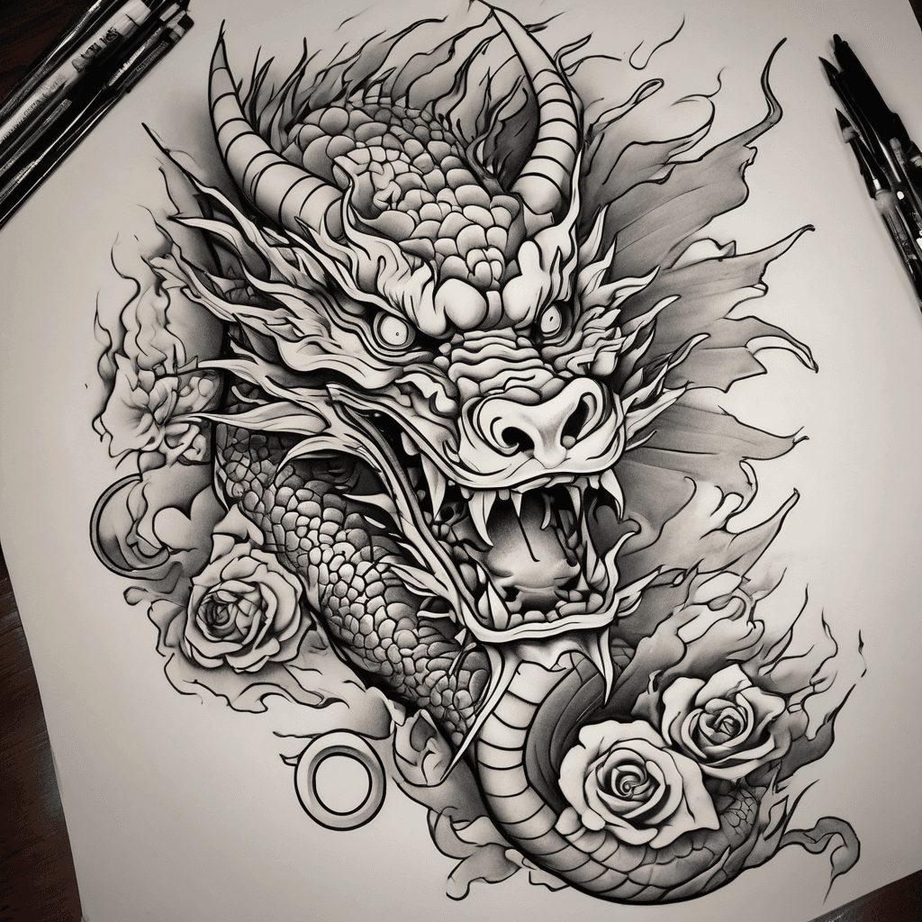 Japanese dragon down my arm and breathing fire
