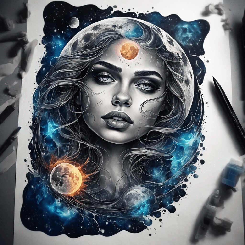 moon phase design dark style
