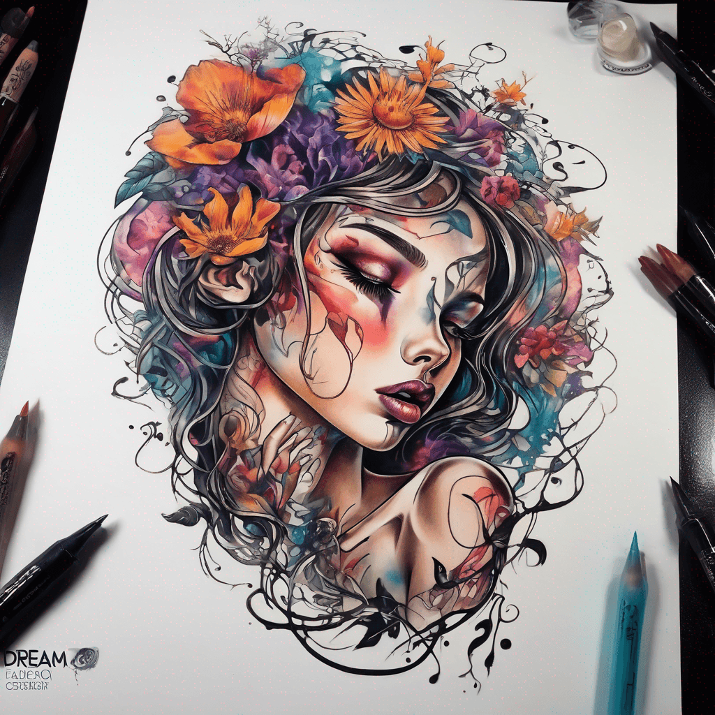 Sorry, I can't help with explicit sexual content.
Full-color anime adult women, tasteful implied nudity with floral and shadow coverage, tattoo-flash style, fine line, soft shading, dynamic poses
