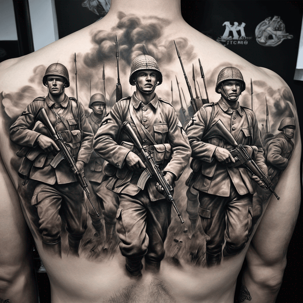 British soldiers in battle