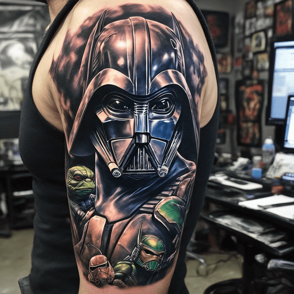 A full sleeve including Star Wars, Batman, Transformers and Teenage Mutant Ninja Turtles