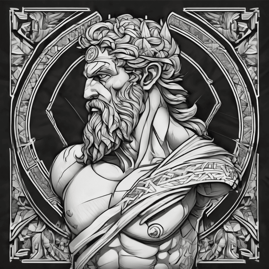 forearm zeus with greek patterns and mosaics