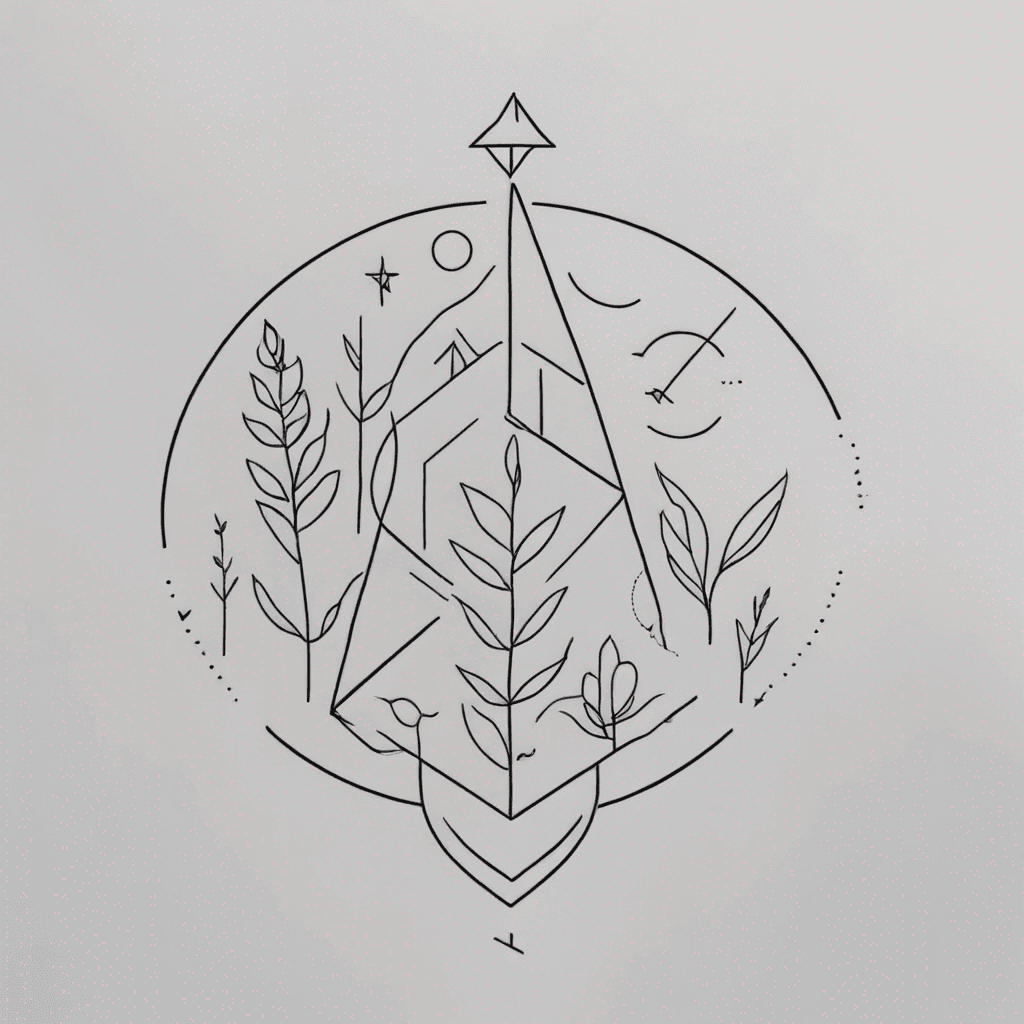 Minimalist design tattoo for a feminist from hamburg with a free spirt that loves outdoors and her children