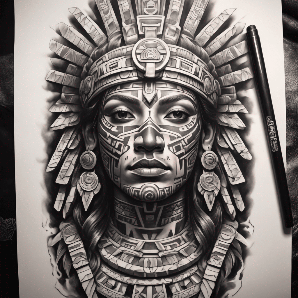 Aztec God geometric shapes