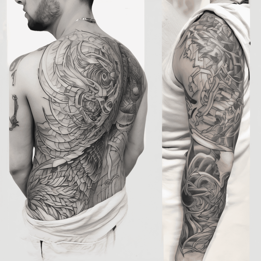 Left side of back and on sholder. Want is sexy and muscular. Small objekts that have to se close up.